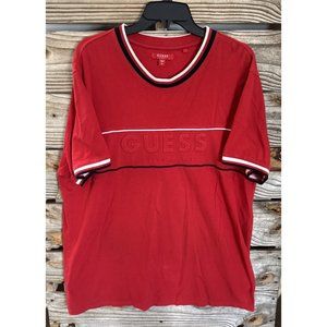 Guess Men's Zion Fashion Crew 100% Cotton‎ T-Shirt Rugby Red XL